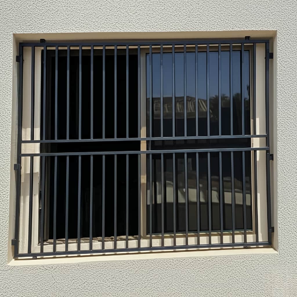 جدیدترین مدل حفاظ پنجره دوجداره با طراحی میله افقی ساده