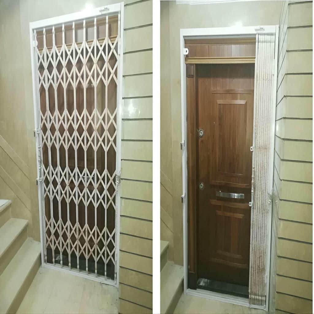 درب آکاردئونی با قیمت وابسته به مدل قفل