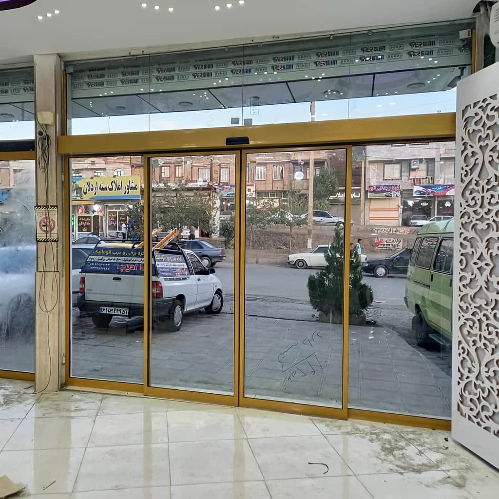 تولید درب اتوماتیک شیشه ای فریم آلومینیومی