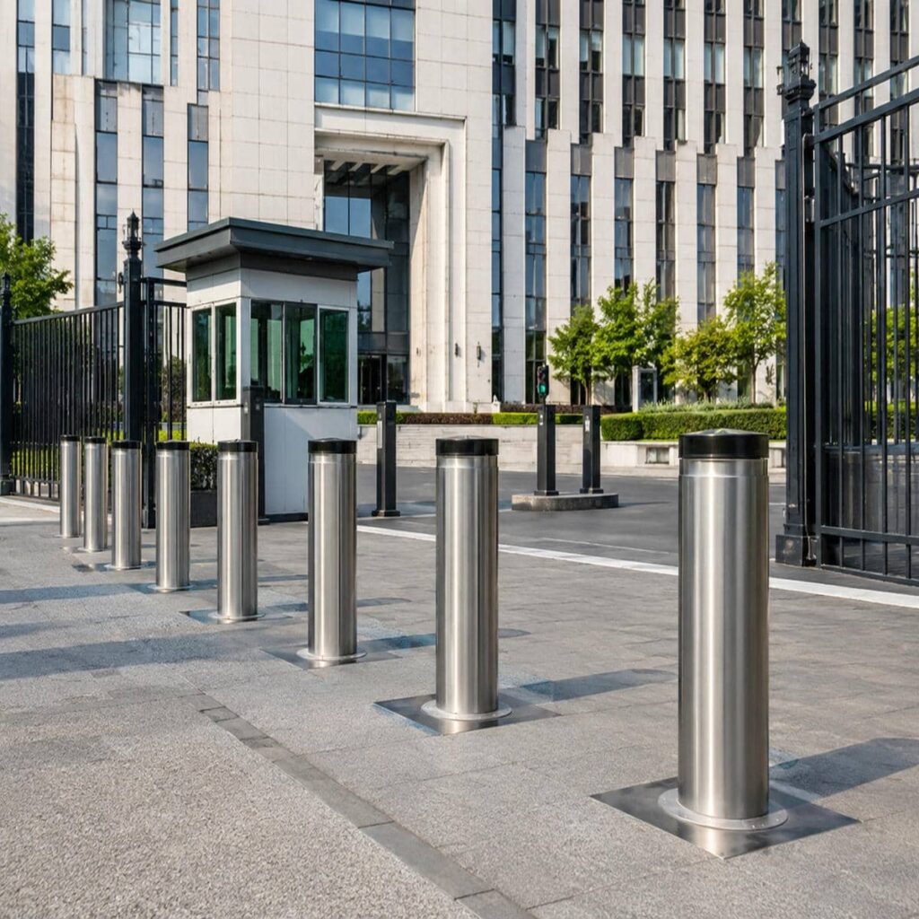 اجرای بولارد امنیتی با فونداسیون تراز