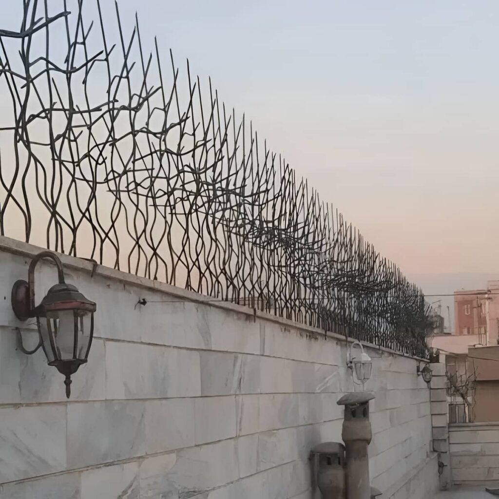 نصب حفاظ شاخ گوزنی پرتراکم روی تاج دیوار