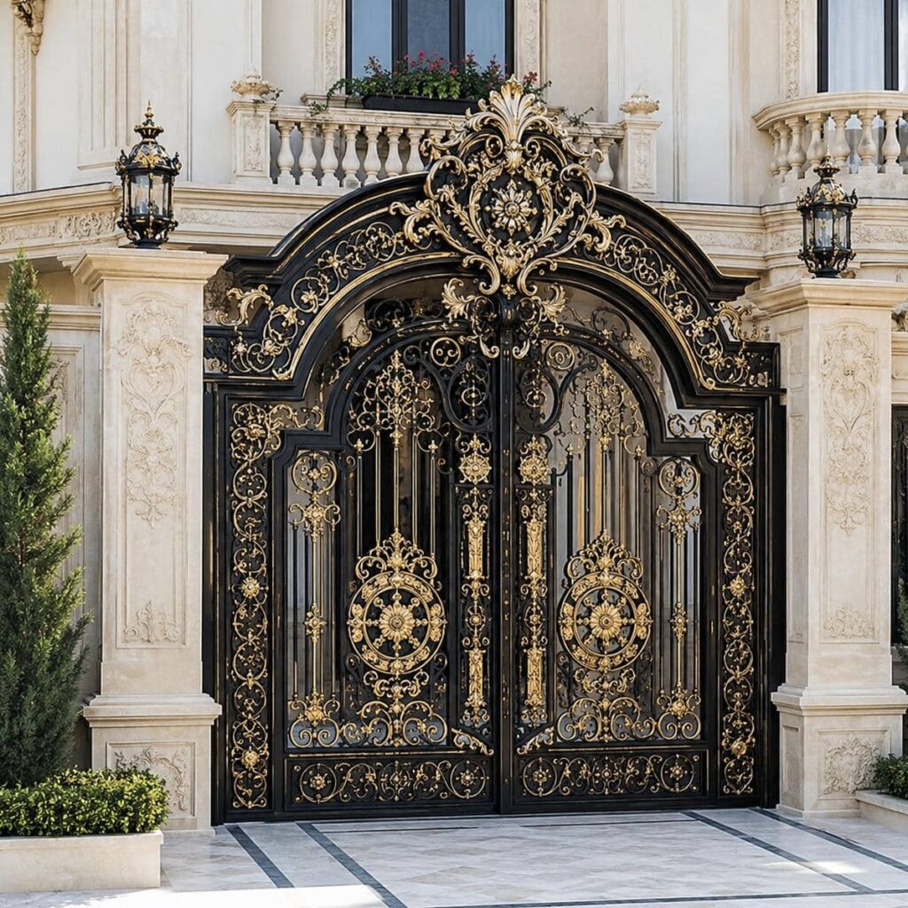 کنترل کیفیت درب حیاط مشکی طلایی