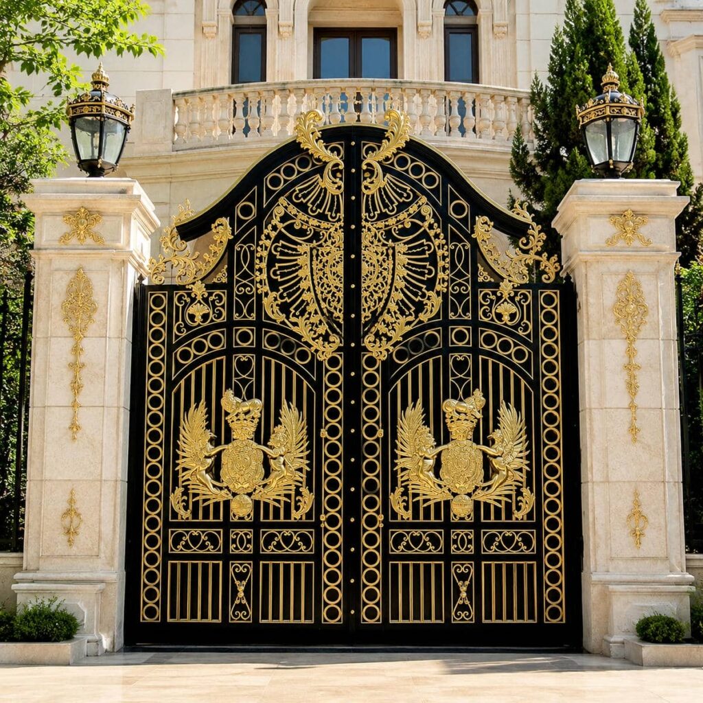 14 طرح درب حیاط مشکی طلایی