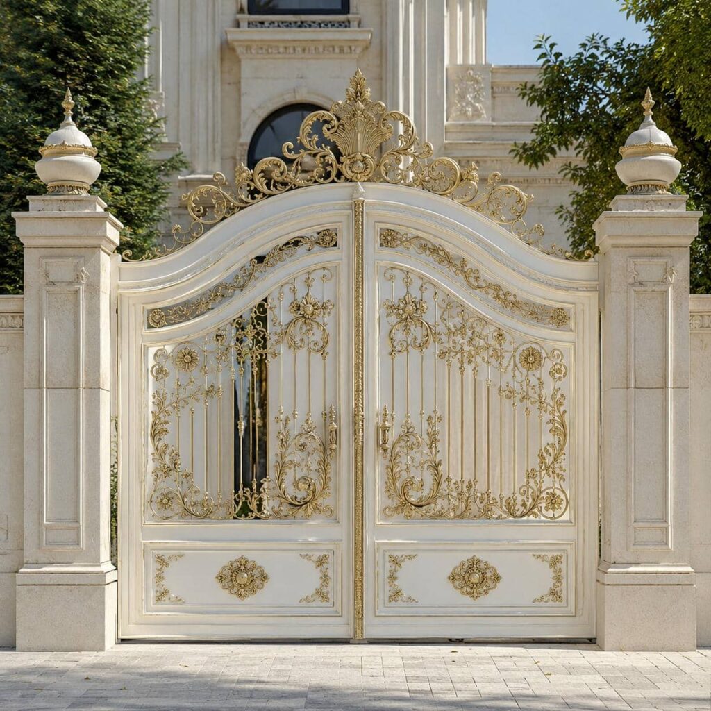 خدمات اندازه‌گیری درب سفید طلایی کلاسیک