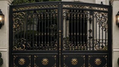 9 مدل درب پارکینگ برش لیزری طرح هندسی