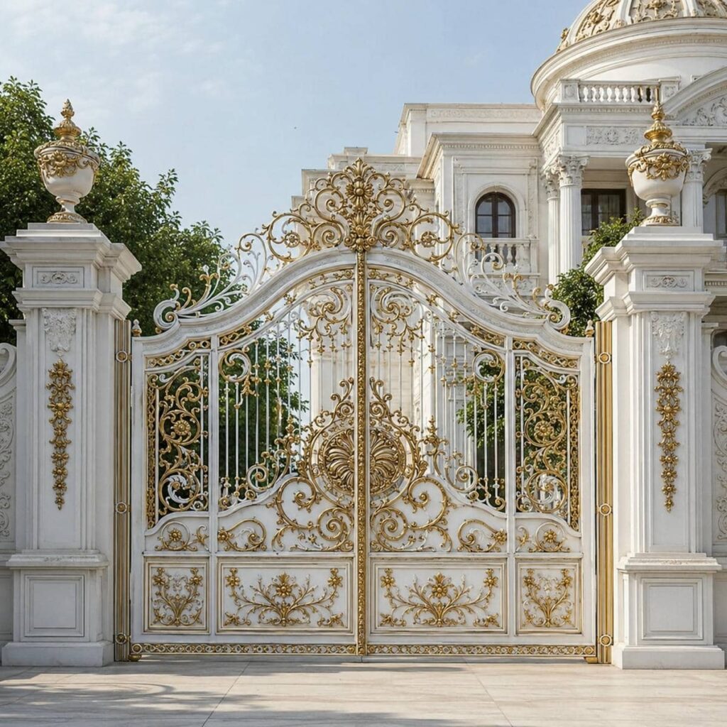 خدمات طراحی درب برش لیزری شاخه و برگ