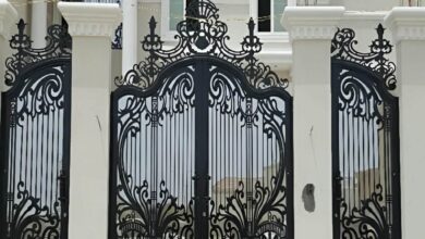 9 مدل درب پارکینگ طرح چوب ترموود