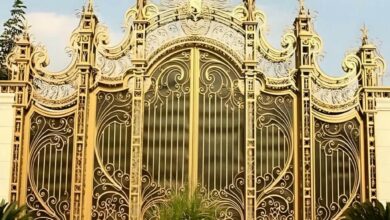 10 طرح درب حیاط لولایی ستون دار