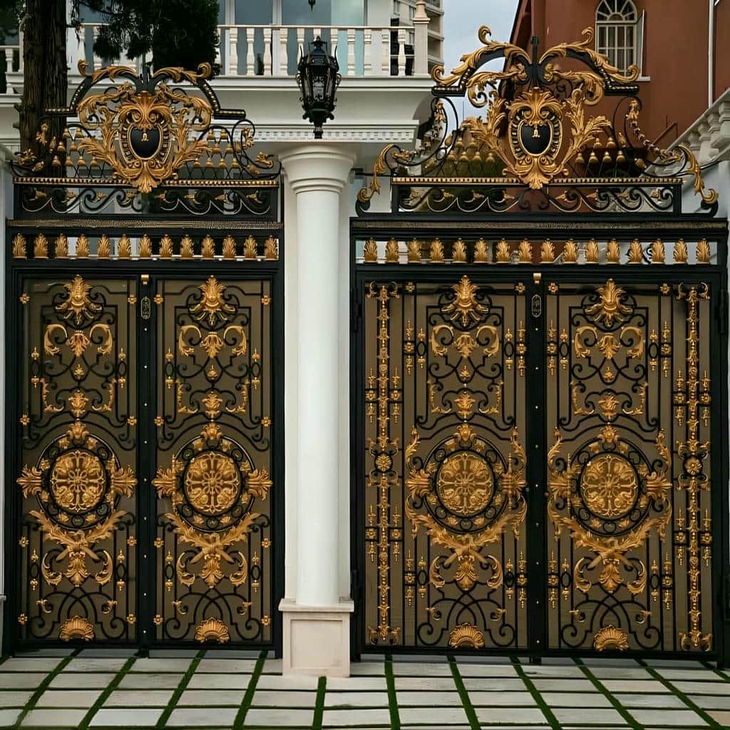 خرید درب ویلایی طرح چوب فلزی مدرن