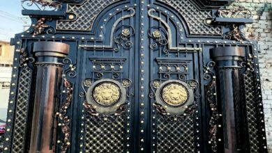 7 نمونه درب پارکینگ شاسی فلزی تقویت شده