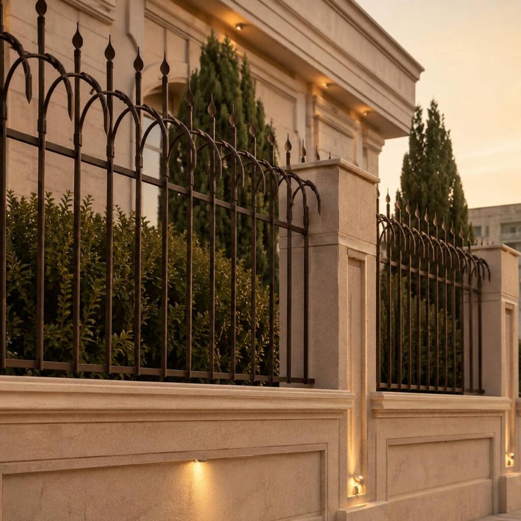 نصب حفاظ مدرن خطی روی تاج دیوار