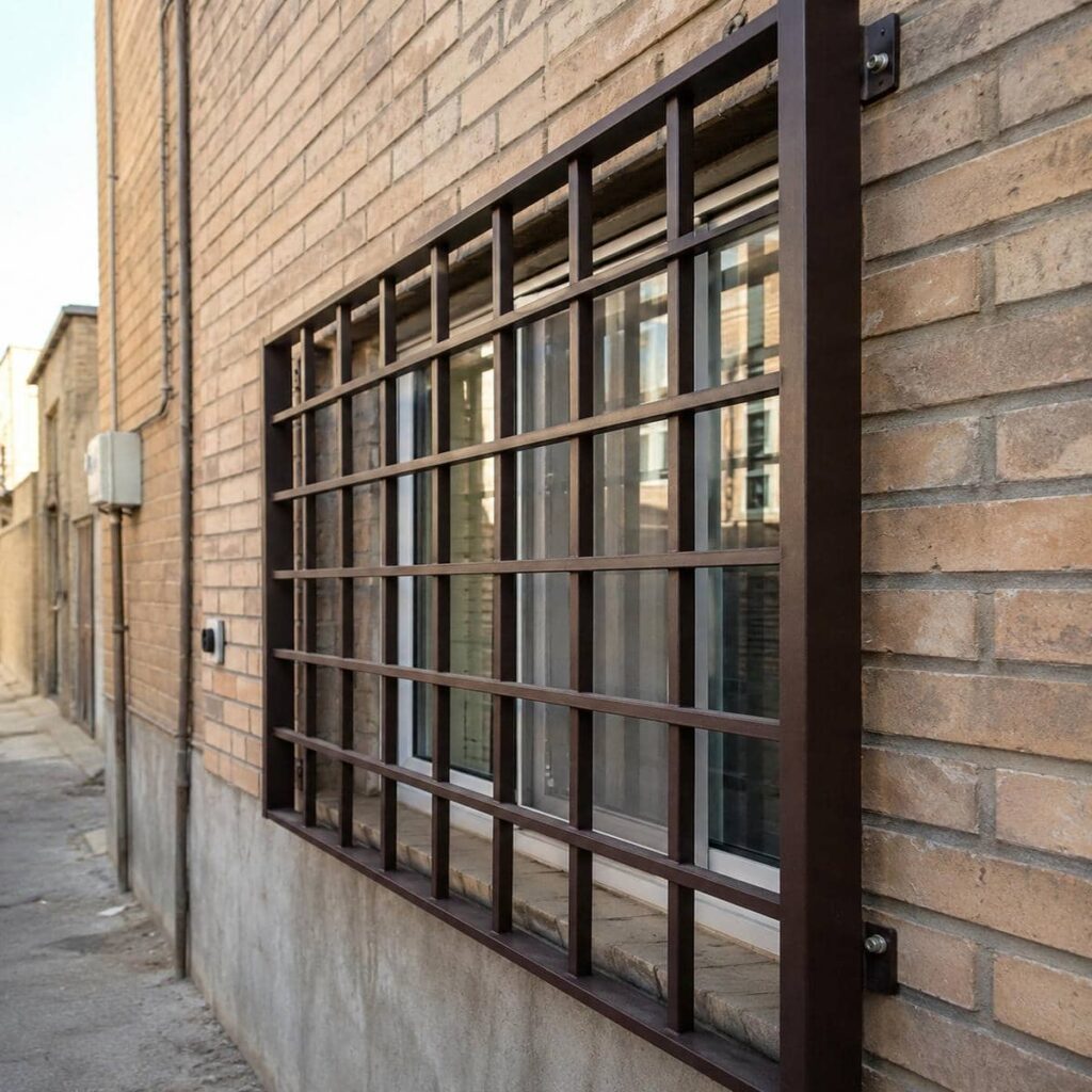 اجرای تمیز حفاظ پنجره طبقه اول روی نما