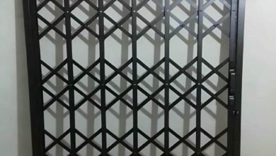 حفاظ ضربدری آکاردئونی با ریل فلزی مقاوم