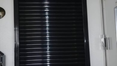 کرکره برقی ریموت دار با تیغه آلومینیومی برای ورودی خانه