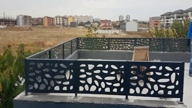 نرده آلومینیومی بالکن با رنگ سفید