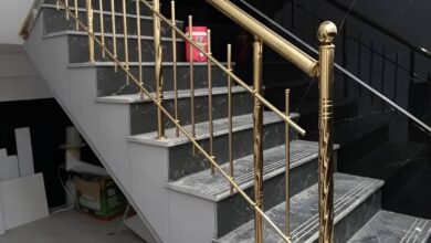 نرده استیل بالکن با طراحی سفارشی مدرن