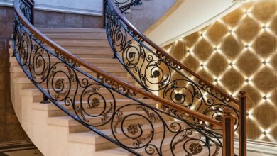 نرده فرفورژه راه پله با طراحی اختصاصی