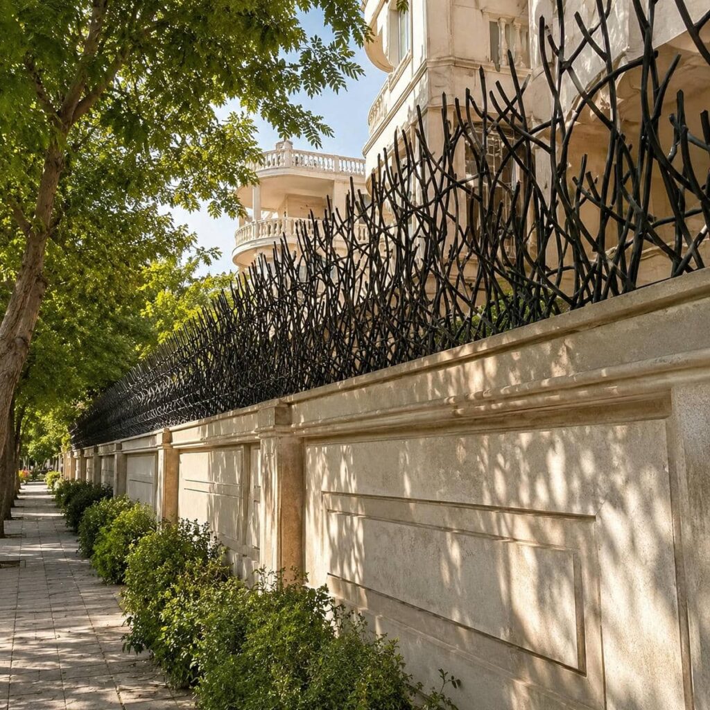 نرده دیوار حیاط مناسب دهانه بزرگ نرده دیوار حیاط مناسب دهانه بزرگ