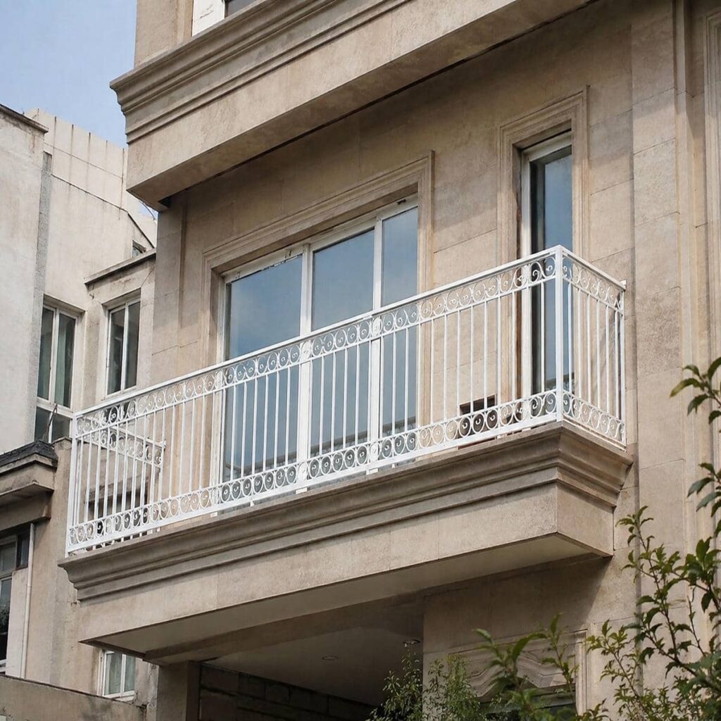 نرده آلومینیومی بالکن با پایه سفارشی