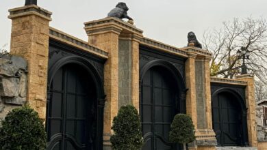 درب حیاط آهنی مشکی با جوشکاری تمیز در یزد