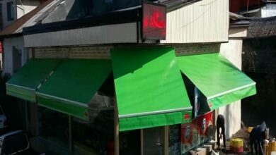 سایبان برقی کرم برای تراس ویلایی در یاسوج