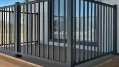 نرده بالکن آهنی مشکی با اتصال گوشه در قم